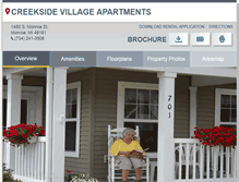 Tablet Screenshot of creeksideseniorapts.com